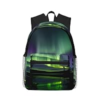 Dark Northern Lights Trendy Casual Backpack - Stylish Bookbag And Travel,Mini Backpack,Bookbag For Men