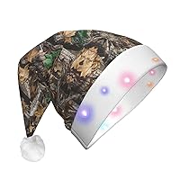 Tropical Leaves Christmas Hat,Led Ligh Santa Hat,Xmas Holiday Hat For Adults Christmas New Year Party Supplies