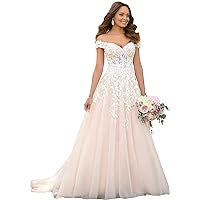 Women's High Low Country Wedding Dress for Bride V Neck Lace Bridal Gowns