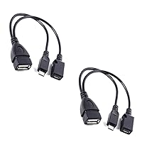 [2 Pack] USB Port Adapter, 2-1 USB Cables for Firesticks 4K/4K Max/Cube/lite/2nd Gen. Universal Micro Power Enabled Adapter Android Devices