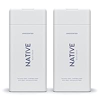 Native Natural Body Wash for Women, Men | Sulfate Free, Paraben Free, Dye Free, with Naturally Derived Clean Ingredients Leaving Skin Soft and Hydrating, Unscented 11.5oz - Pack of 2