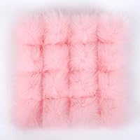 6pcs Fluffy Faux Fox Fur Pom Pom Ball with Elastic Loop for Hat Decoration Gloves Bags Charms Knitting Accessories ( Color : Pink , Size : Elastic Band )