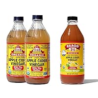 Bragg Organic Apple Cider Vinegar With the Mother 16 Ounce 2 Pack and Bragg Organic Apple Cider Vinegar Blends 16 Ounce with Citrus Ginger Bundle