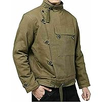 Men's Winter Warm Army Tank Coat Vintage Swedish Motocycle Cotton Jacket Overcoat