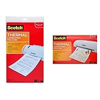 Scotch Thermal Laminating Pouches, 8.9 x 14.4-Inches, Legal Size, 20-Pack (TP3855-20) and Scotch Thermal Laminating Pouches, 11.45 x 17.48-Inches, 25-Pouches (TP3856-25) Bundle