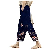 Wide Leg Pants Woman Wide Leg Dress Pants for Women Linen Pants Women Blue Striped Linen Linen Wide Leg Pants