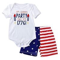 IBTOM CASTLE My First 4th of July Baby Boys Outfits American Flag Romper Shorts Clothes Set Independence Day Costume