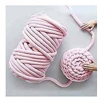 Chunky Yarn,Arm Knitting Yarn Super Thick Chunky Cotton Yarn DIY Bulky Arm Roving Knit Blanket Hand Knitting Spin Yarn DIY Blanket Accessories (Color : Pink 2kgs)