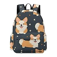 Cute Corgi Backpack Printed Laptop Backpack Casual Shoulder Bag Business Bags for Women Men