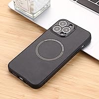 Leather Wireless Charging Magnetic Case for iPhone 14 Plus 14 Pro 13 12 11 Pro Max X XR XS Soft Case,Black,for iPhone 13
