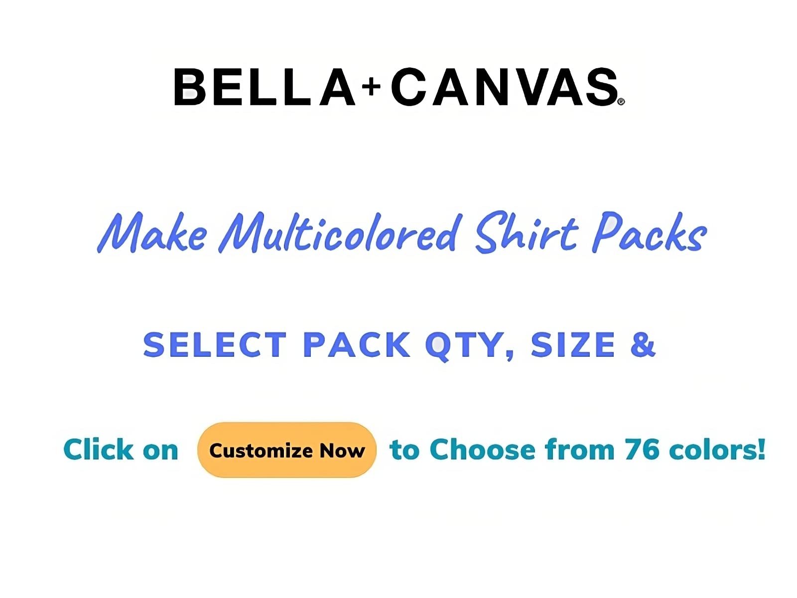 Bella Canvas- Unisex Short Sleeve T-Shirts Multipack of 1|3|6|10, Make Your Own Color Set