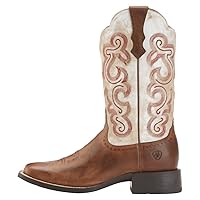 Ariat Womens Quickdraw Western Boot Sandstorm/Distressed White 6 Wide