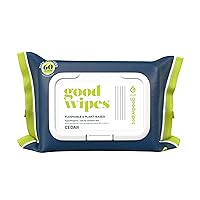 Goodwipes Flushable Butt Wipes, Cedar Scent with Botanicals, Dispenser for At-Home Use, with Aloe, Septic and Sewer Safe & Never Dries Out (60 Count)