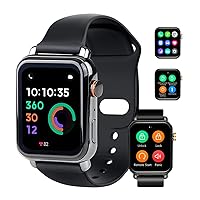 OTOFIX Smart Watch, 50+ Sport Modes, 1.78’’ Fitness Tracker Smartwatch, Heart Rate & Blood Oxygen Monitor, Answer/Make Call, 4 Days Using, Voice Control Over Vehicle, Answer/Make Call, Black