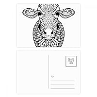 Animal Big Cow Picture Postcard Set Birthday Mailing Thanks Greeting Card