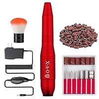 20000 RPM Electric Nail File Kit Portable Nail Drill Machine Professional Manicure Pedicure Kit with Sanding Bands,Nail Drill Bits and Brush for Acrylic Gel Nails-Red