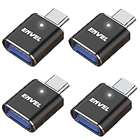 ENVEL USB C to USB Adapter, 4 Pack USB 3.0 to USB C Adapter, USB Type-C Male to USB Female OTG Converter, Compatible with Apple iWatch iPhone 11 12 13 14 15 Galaxy S23 S22 iPad Air 4 5 Mini 6