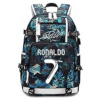 Soccer Player R-onaldo Luminous Multifunction Backpack Travel Football Fans Bag For Men Women (Style 9)