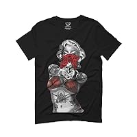 0333. Marilyn Monroe Gangster Red Rose Cool Graphic Hipster Red Roses Summer for Men T Shirt
