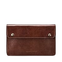 Maxwell Scott - Mens Luxury Leather Clutch Bag with Wrist Strap - Handmade from Italian Full Grain Hides - The Santino Small
