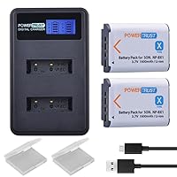 NP-BX1 2 Pack Batteries and LCD Dual USB Charger for Sony CyberShot DSC-RX100 V, DSC-RX100, DSC-WX500, HX300, WX300, H400, HX300, HX50V, HX90V, WX300, WX350, Digital Camera