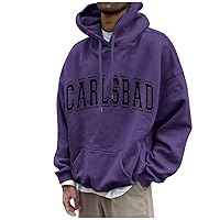 Casual Hoodies,Fashion Graphic Sweatshirt For Men Long Sleeve Plus Size Baggy Pullover Hoodie Letter Streetwear