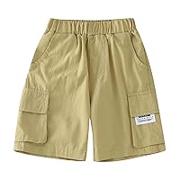 Youth Shorts Toddler Children Summer Boys Solid Color Pocket for Boys Shorts Outwear Fashion Youth Soccer Shorts