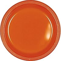 Vibrant Round Orange Peel Plastic Plates - 9
