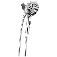Delta Faucet 6-Setting SureDock Magnetic Shower Head with Handheld Spray, Chrome Shower Head with Hose, Round Shower Head, Showerheads & Handheld Showers, MagnaTite Docking, Chrome 75609