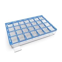 Ezy Dose Weekly (7-Day) Pill Organizer, Vitamin and Medicine Box, Small Compartments with Easy Fill Tray, 4 Times a Day, Clear Lids, Color may vary, Assorted