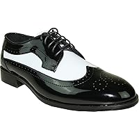 Jean YVES Dress Shoe JY03 Wing Tip Two-Tone Tuxedo for Wedding, Prom and Formal Event
