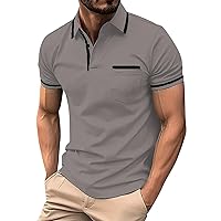 Polo Shirt Men's Short Sleeve Summer Slim Fit Polo Shirts For Men Business Buttons Polo Shirts Men Sport Breathable Leisure Polo Shirt Men's Comfort Fit Stylish Polo Shirt Men's Work