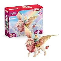 Fairy in Flight on Winged Lion schleich BAYALA with Moveable Parts, Detachable Toy Fairy Figurine Riding Magical Pink Lion, for Children Ages 5-12 Years