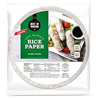 [Round] White Rice Paper Wraps 1 Pack | Perfect for Fresh Spring Rolls & Dumplings | Non-GMO, Gluten-Free, Vegan & Paleo | Kosher for Passover Kitniyot