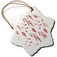 3dRose Faux Rose Gold Foil Effect Leaves and Four Leaf Clover Pattern - Ornaments (orn-274069-1)