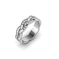 GEMHUB Beautiful Mothers Day Ring Lab Created G VS1 Diamond Round Cut Eternity 0. Carat 14k White Gold Size 4 5 6 7 8 80