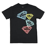 Superman Boys' Iconic Shield Logo on Repeat Youth Graphic Print T-Shirt