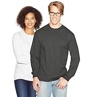 Hanes Adult Beefy-T Long-Sleeve T-Shirt, Sand, Small