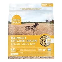 Open Farm Freeze Dried Raw Dog Food, Humanely Raised Meat Recipe with Non-GMO Superfoods and No Artificial Flavors or Preservatives (22 Ounce (Pack of 1), Harvest Chicken Recipe)