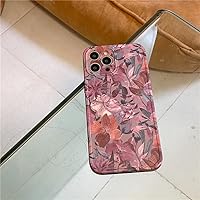 Vintage Flowers Leaves Oil Painting Phone case for iPhone 12 Pro Max 13 11 7 8 Plus XR XS X funda Girl Soft Silicone Matte Cover,Case,for X