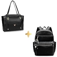 miss fong Diaper Bag Tote Leather Diaper Bag Backpack,Large Capacity Mommy Bag Hospital Bag,Baby Diaper Bag with Changing Pad-Black