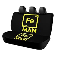 Fe Man-Iron Chemistry Periodic Table Printed Car Back Seat Covers Nonslip Rear Car Seat Protector Fits for Most Cars