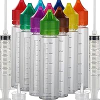 10pcs 60ml Soft PET Unicorn Dropper bottle liquid refill bottle liquid applicator Bottle (White Bottle+Color Cap, 60ml x 10pcs)