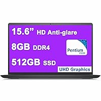 Dellnspiron 15 3000 3510 Business Laptop 15.6nch HD Anti-Glare Narrow Border Displayntel 4-Core Pentium Silver N5030 8GB DDR4 512GB SSDntel UHD Graphic HDMI Win10 Carbon Black (Renewed)