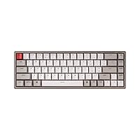 Keychron K6 68-Keys Hot-Swappable Wireless Mechanical Keyboard for Mac, 65% Compact, Bluetooth, Aluminum Frame, Wired Gaming Keyboard for Windows Non-Backlit with Keychron Red Switch