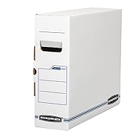 Bankers Box 12 Pack X-RAY Basic-Duty File Storage Boxes, Standard Setup, Secure Tab Lock Closure, White/Blue
