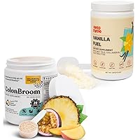 ColonBroom Psyllium Husk Powder, Colon Broom Colon Cleanser Fiber Supplement Powder (60 Servings) + Keto Cycle Collagen Protein Powder with MCT Oils & Electrolytes Powder Bundle (20 Servings), 2 Items