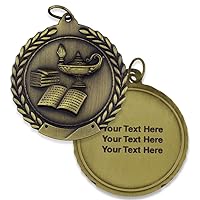 1st Place Gold Lamp of Knowledge Award Medal Personalized Engravable Custom