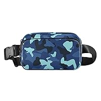 Watercolor Camouflage Fanny Pack for Women Men Belt Bag Crossbody Waist Pouch Waterproof Everywhere Purse Fashion Sling Bag for Running Hiking Workout Walking
