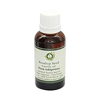 R V Essential Pure Rosehip Seed Carrier Oil 50ml (1.69oz)- Rosa Rubiginosa (100% Pure and Natural Cold Pressed)